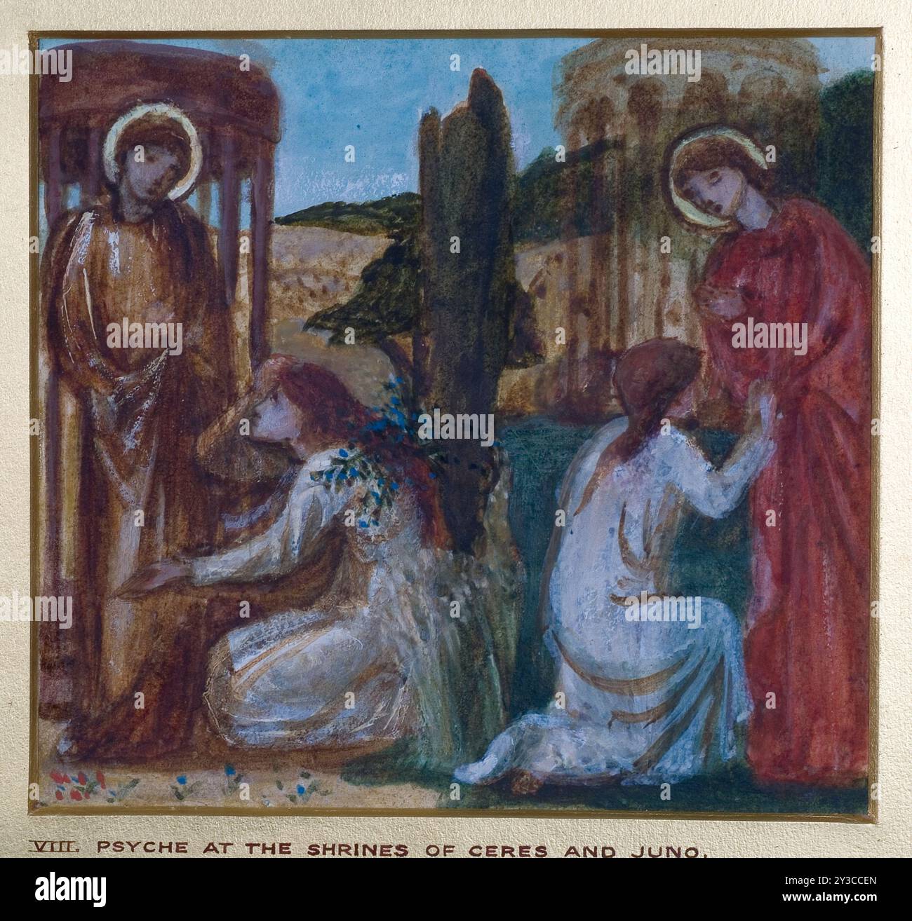 Cupidon et Psyché - étude pour la fresque verte du Palais - Psyché aux sanctuaires de Cérès et Junon, 1872. Banque D'Images