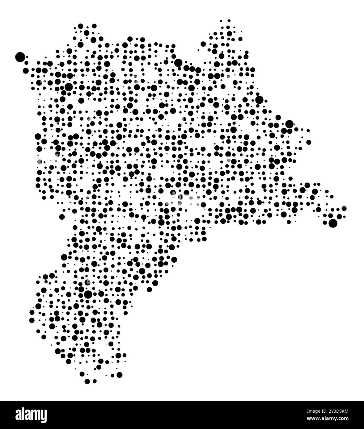 Carte des symboles de la Kanton Lucerne (Suisse) montrant la Kanton avec un motif de cercles noirs répartis aléatoirement de différentes tailles Illustration de Vecteur
