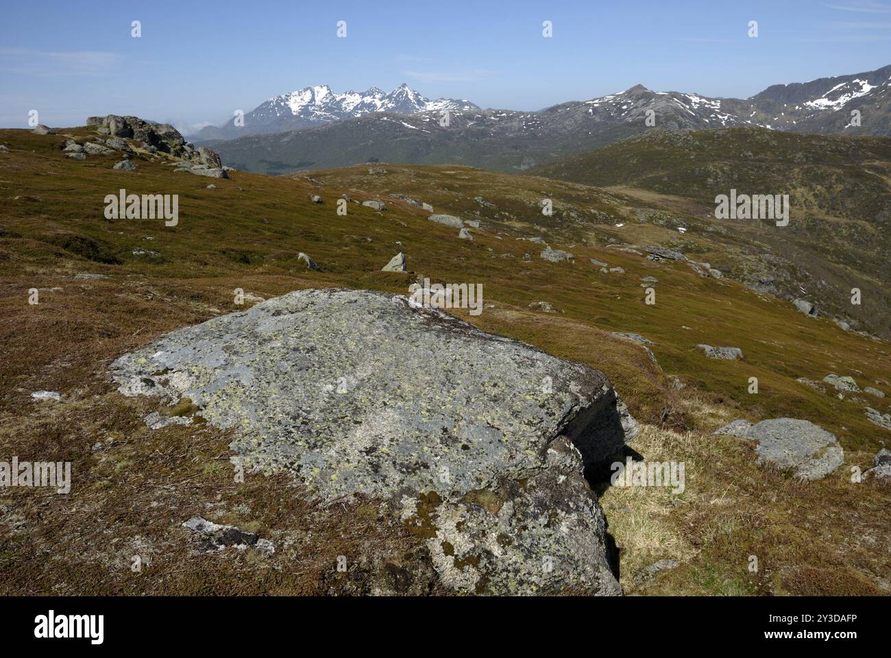 Steinstinden, Stamsund, Vestvagoey, Lofoten, Norvège, Europe Banque D'Images