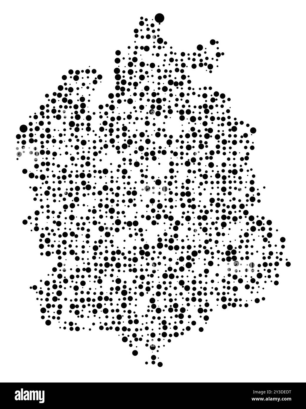 Carte des symboles du Kanton Zuerich (Suisse) montrant le Kanton avec un motif de cercles noirs répartis aléatoirement de différentes tailles Illustration de Vecteur