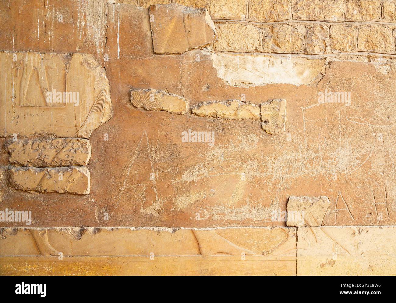 Égypte, Saqqara Sud, roi Pepi II secours du temple funéraire : meurtre d'un chef libyen. Banque D'Images