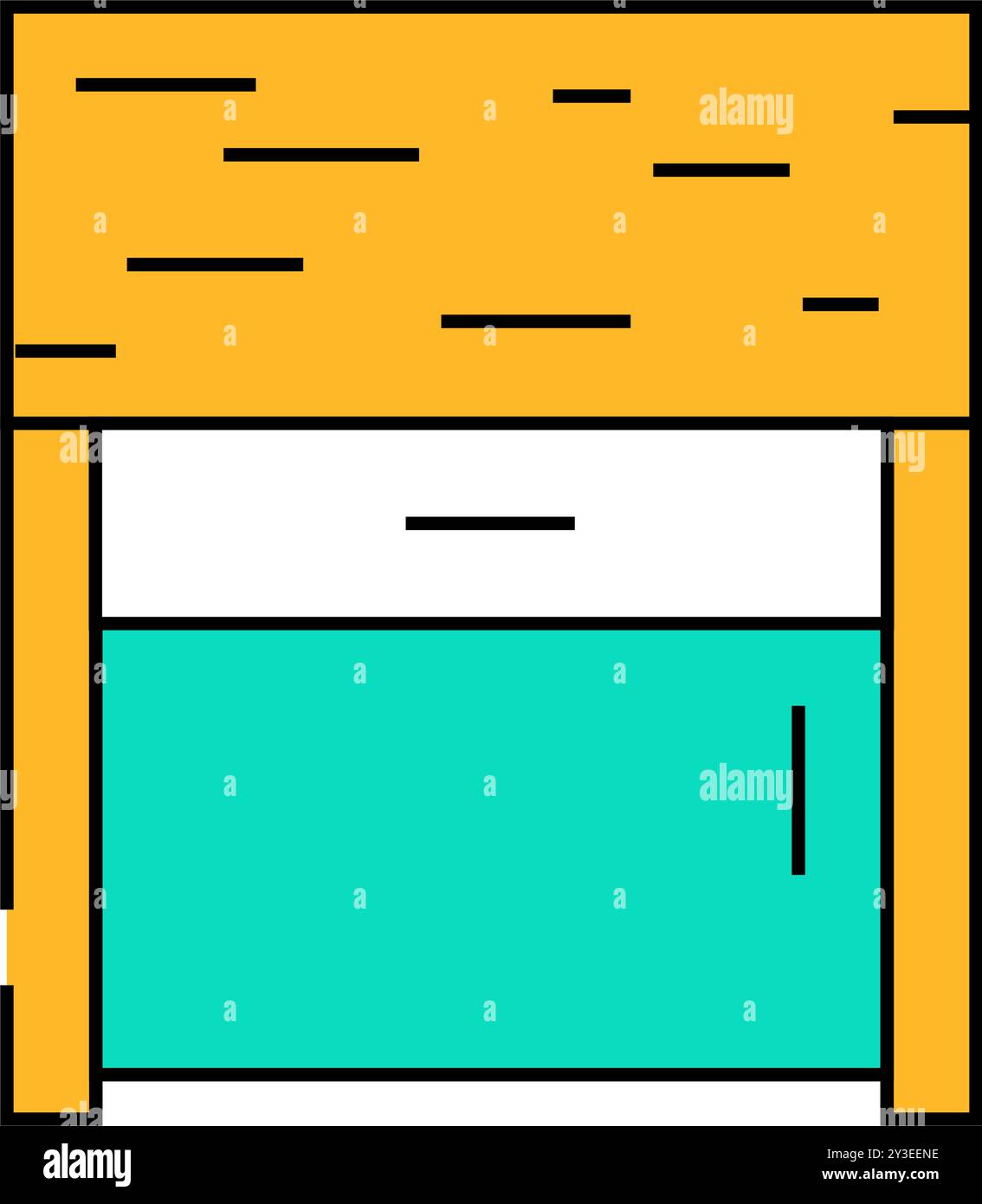 illustration en couleur de l'icône de vue du dessus de la table de chevet Illustration de Vecteur