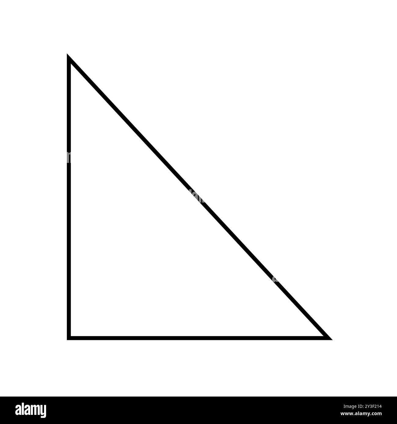 Triangle scalène obtus en mathématiques. Forme de triangle à angle droit dans la géométrie. Triangle scalène. Illustration de Vecteur