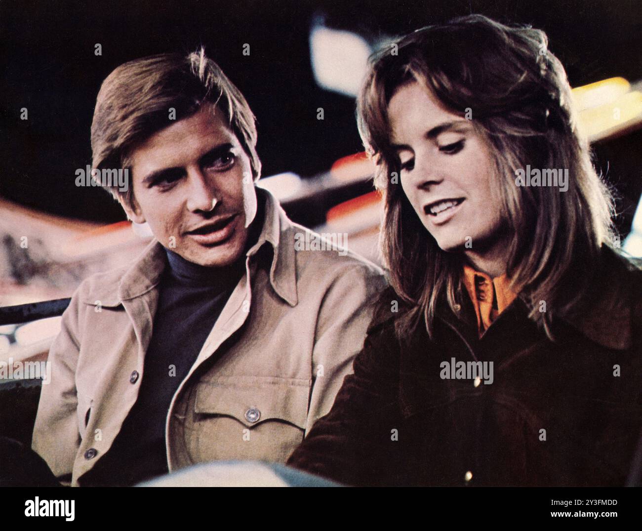 Dirk Benedict, Heather Menzies Urich, sur le plateau du film, 'Sssssss', Universal Pictures, 1973 Banque D'Images