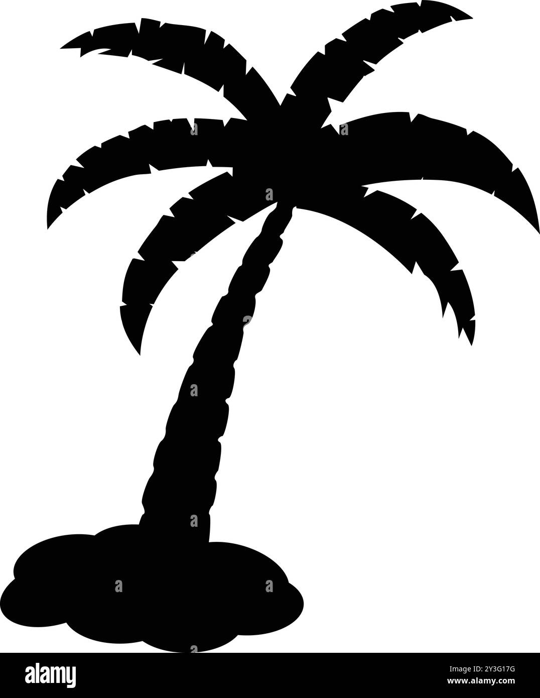 Icône arbre de coco, icône de palmier, arbre de noix de coco, palmiers noirs Illustration de Vecteur