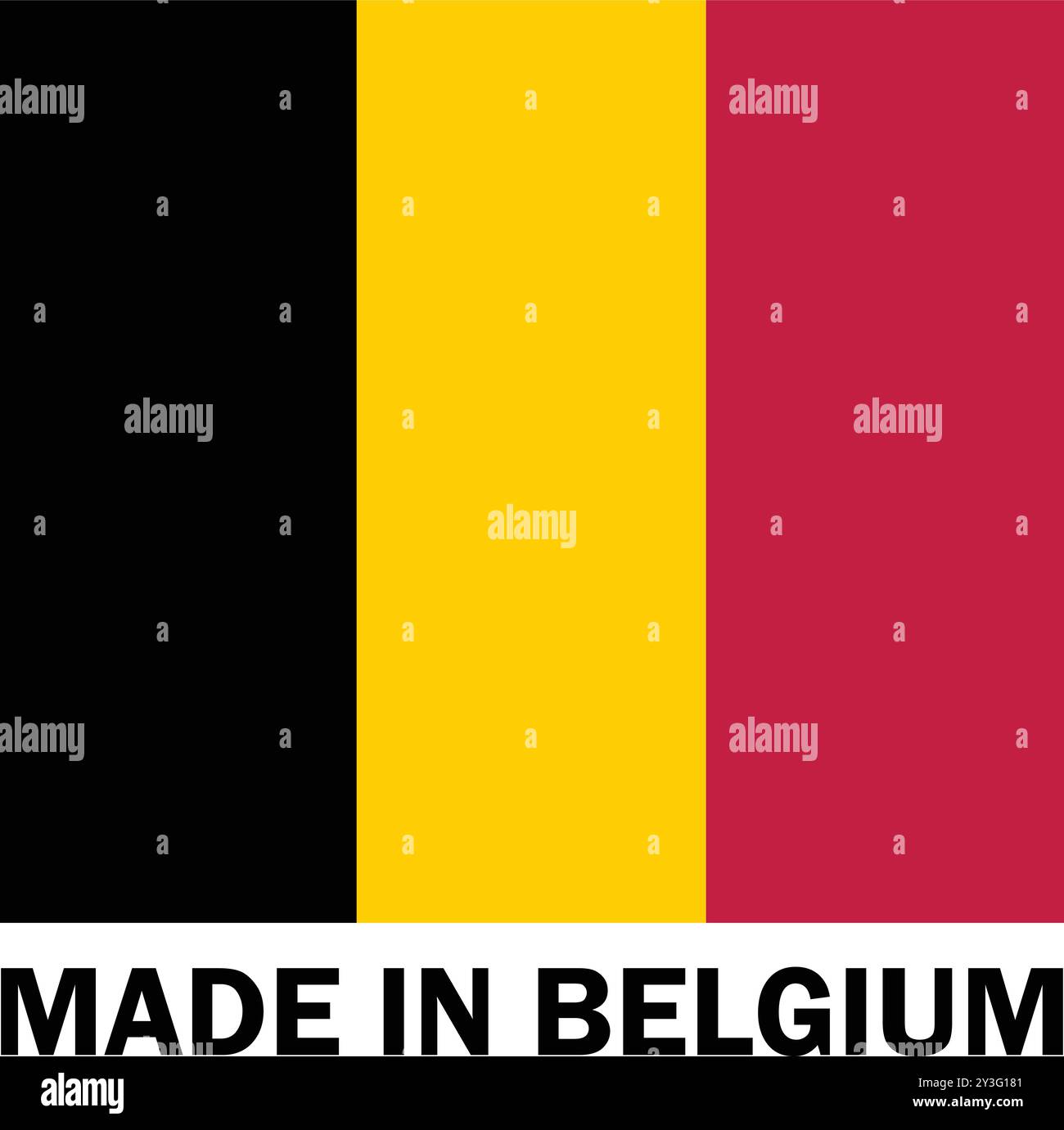 Fabriqué en Belgique, fabriqué en Belgique, signe de fabrication, icône de produit, icône de fabrication en Belgique, fabriqué en Belgique avec drapeau Illustration de Vecteur