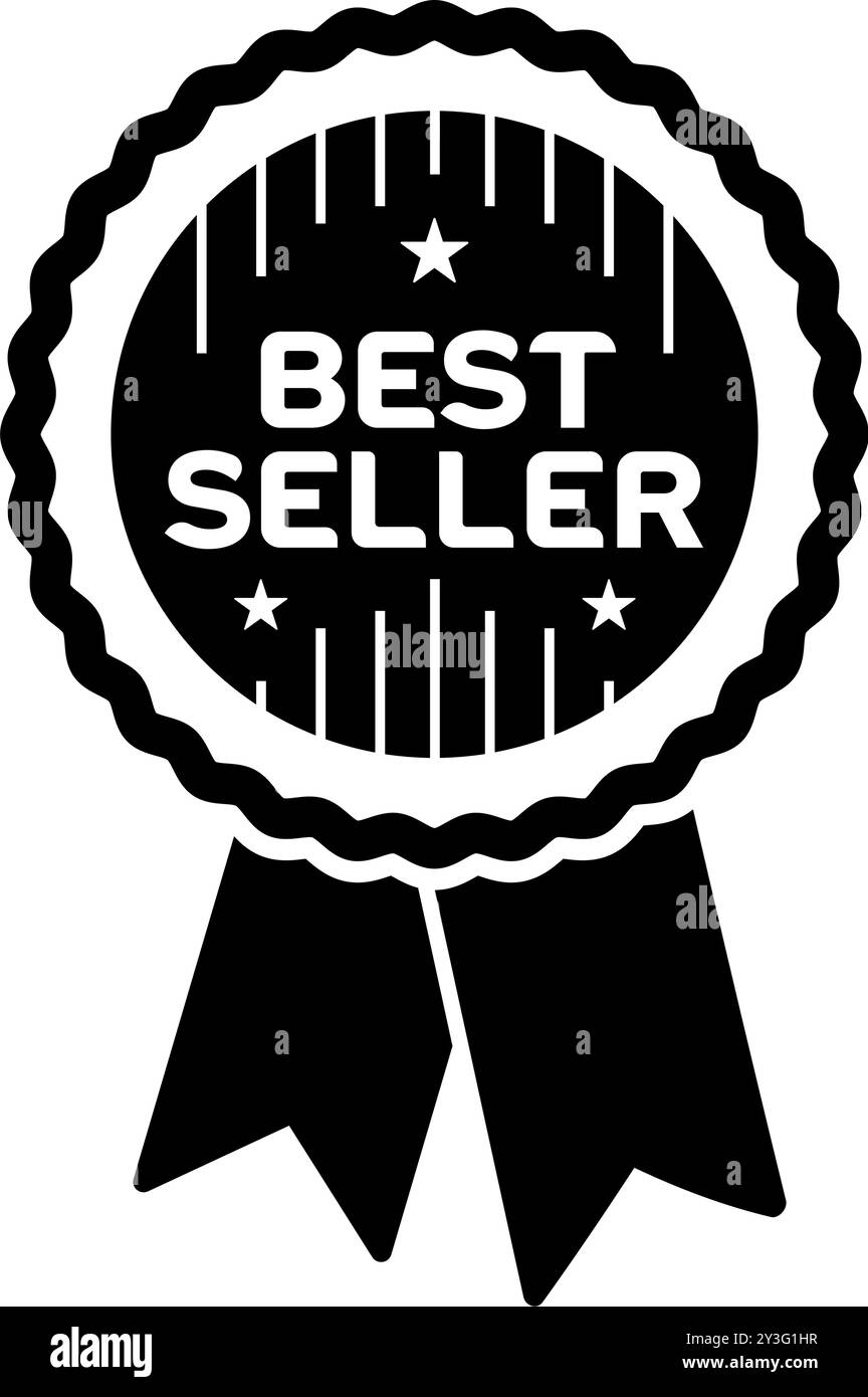 BEST seller rosette monochrome clip et illustration vectorielle Illustration de Vecteur