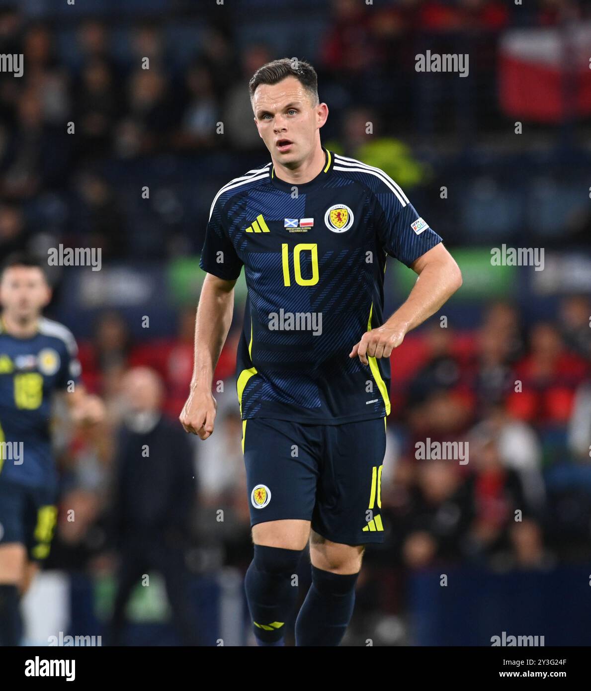 . Écosse - Pologne Ligue des Nations de l'UEFA : Ligue A, Groupe 1 jeudi 5 septembre 2024 Hampden Park, Glasgow. Écosse . Royaume-Uni Lawrence Shankland de Scotla Banque D'Images