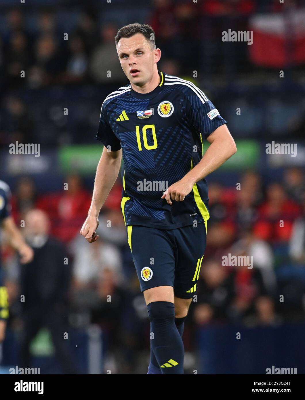 . Écosse - Pologne Ligue des Nations de l'UEFA : Ligue A, Groupe 1 jeudi 5 septembre 2024 Hampden Park, Glasgow. Écosse . Royaume-Uni Lawrence Shankland de Scotla Banque D'Images
