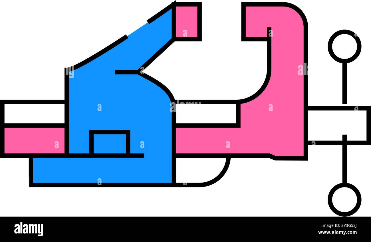 illustration couleur de l'icône d'étau d'établi Illustration de Vecteur