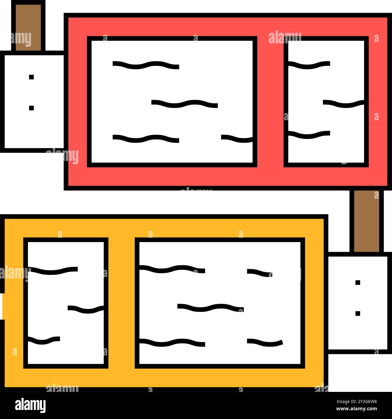 illustration en couleur de l'icône en cuivre des réservoirs d'extraction de solvant Illustration de Vecteur