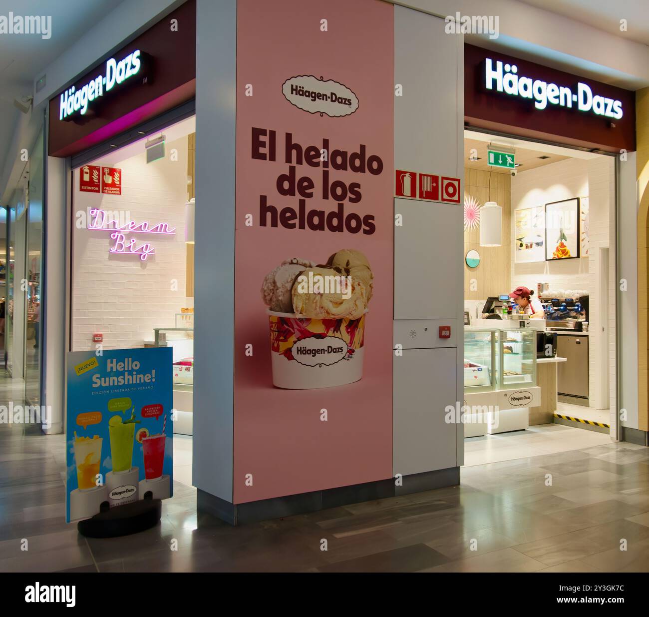 Häagen-Dazs marque de crème glacée américaine coin magasin Rio Shopping Mall Valladolid Castille et Leon Espagne Europe Banque D'Images