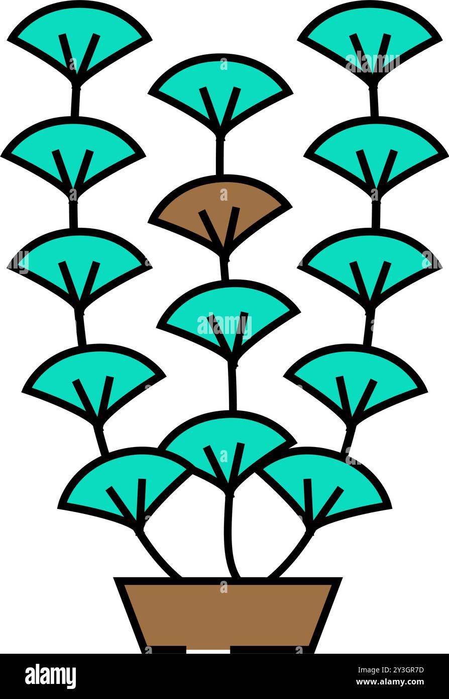 illustration de couleur d'icône d'algues marines d'aquarium Illustration de Vecteur