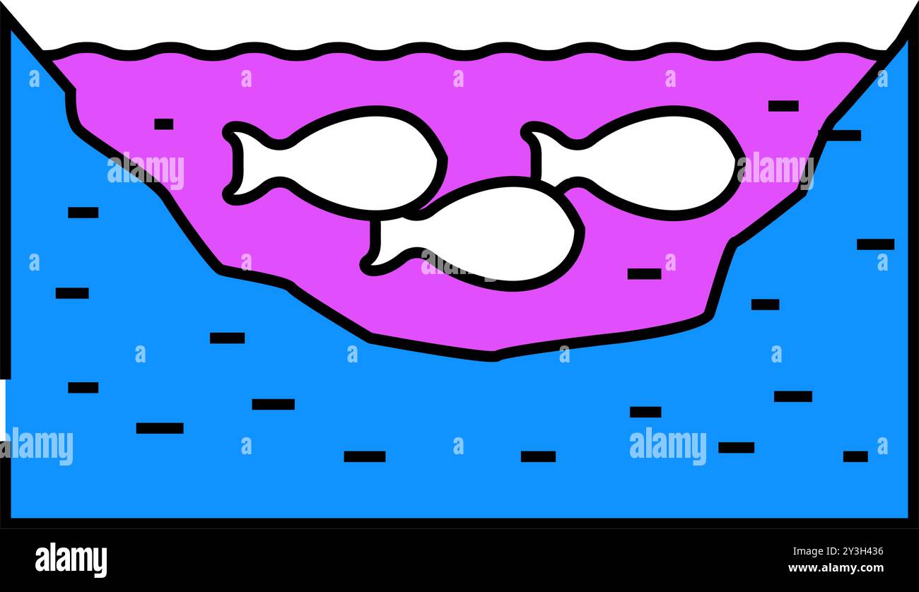 illustration de couleur d'icône de poisson d'étang Illustration de Vecteur