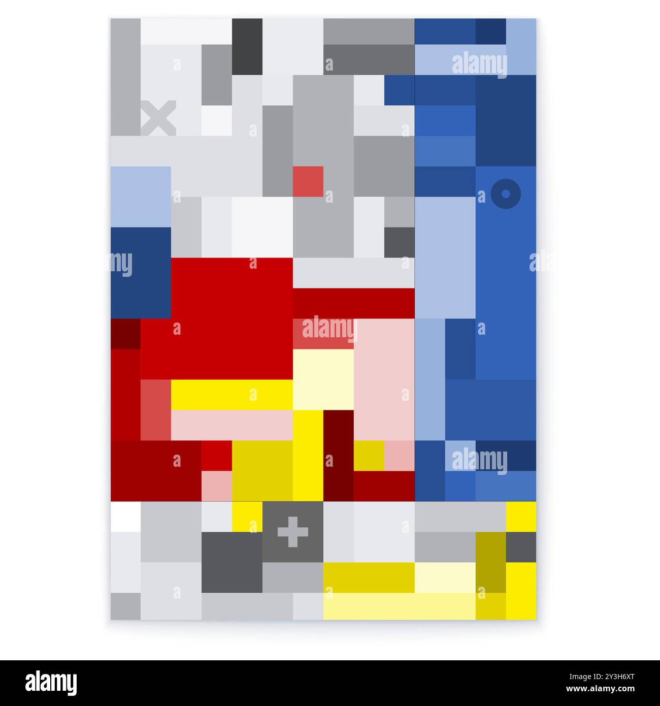 Design d'affiche géométrique abstrait coloré avec divers éléments et couleurs vibrantes Illustration de Vecteur