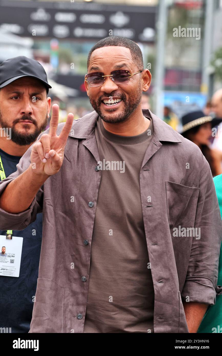 Bakou, Azerbaïdjan. 14 septembre 2024. Will Smith (USA) acteur. 14.09.2024. Championnat du monde de formule 1, Rd 17, Grand Prix d'Azerbaïdjan, Bakou Street circuit, Azerbaïdjan, jour de qualification. Le crédit photo devrait se lire : XPB/Alamy Live News. Banque D'Images