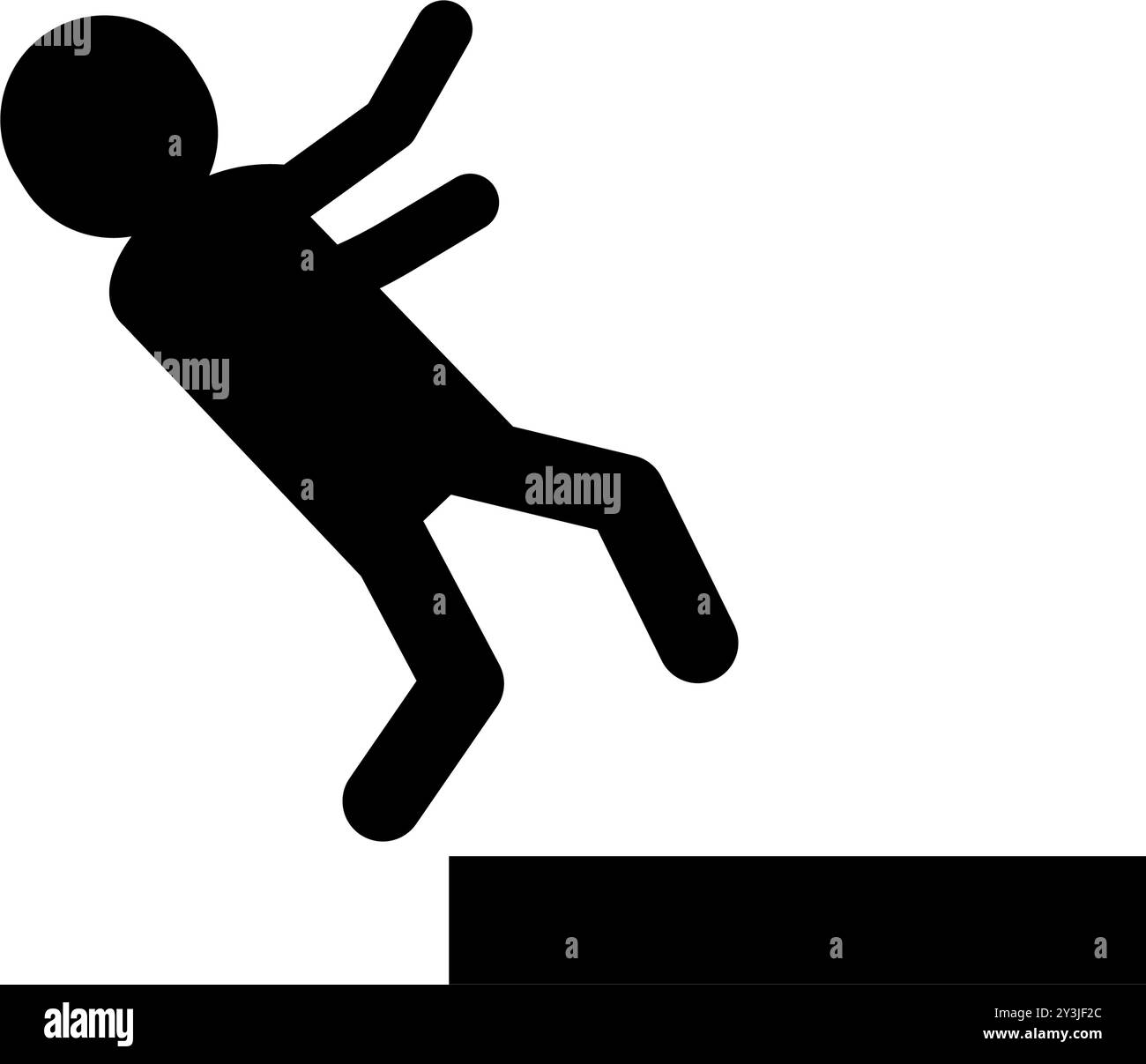 Pictogrammes d'avertissement de chute, panneaux de sécurité, danger et alertes, illustration vectorielle Illustration de Vecteur