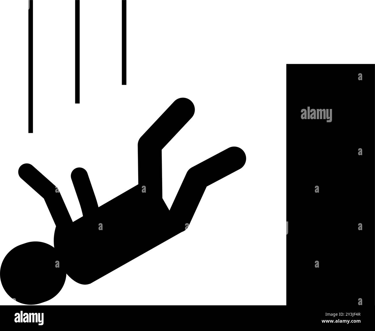 Pictogrammes d'avertissement de chute, panneaux de sécurité, danger et alertes, illustration vectorielle Illustration de Vecteur