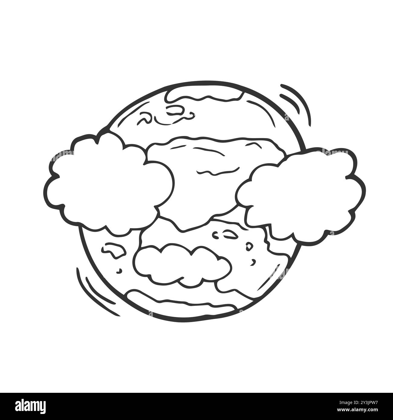 Icône Globe dessinée à la main. Illustration vectorielle. Motif plat en forme de doodle. Style de dessin animé vectoriel isolé Illustration de Vecteur