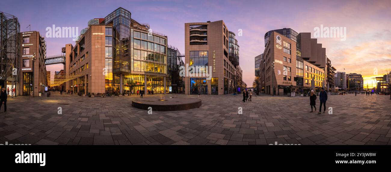 Oslo - 11 février 2023 : la zone portuaire du centre-ville d'Oslo, Norvège Banque D'Images