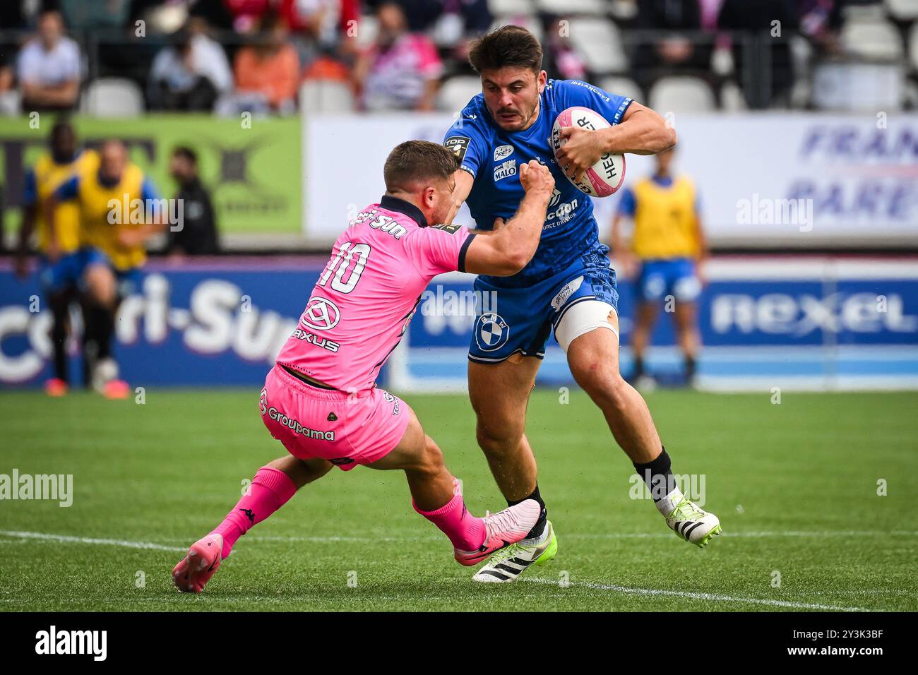 Paris, France. 14 septembre 2024. Theo COSTOSSEQUE de vannes lors du championnat de France Top 14 de rugby à xv entre le stade Français Paris et le RC vannes le 14 septembre 2024 au stade Jean Bouin à Paris, France - photo Matthieu Mirville/DPPI crédit : DPPI Media/Alamy Live News Banque D'Images