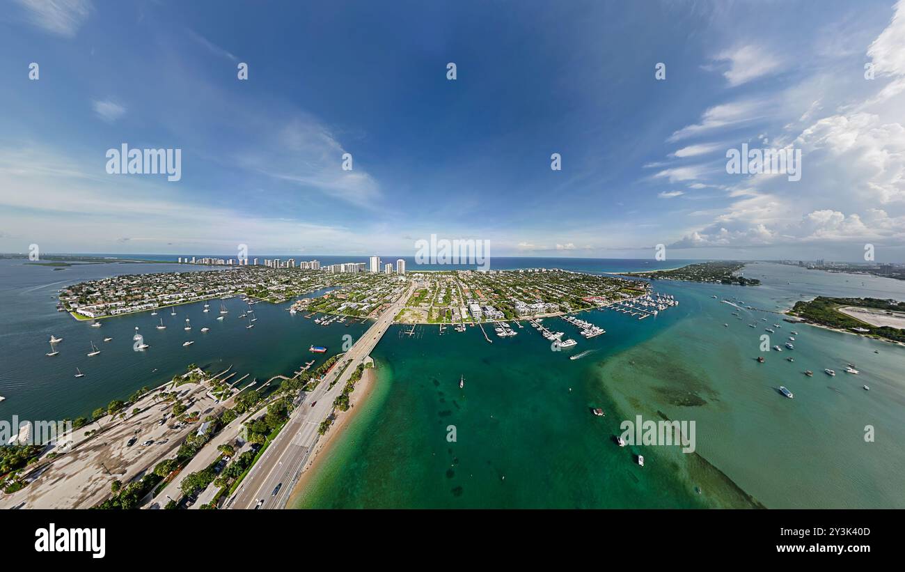 Une vue aérienne de Riviera Beach en Floride, USA Banque D'Images