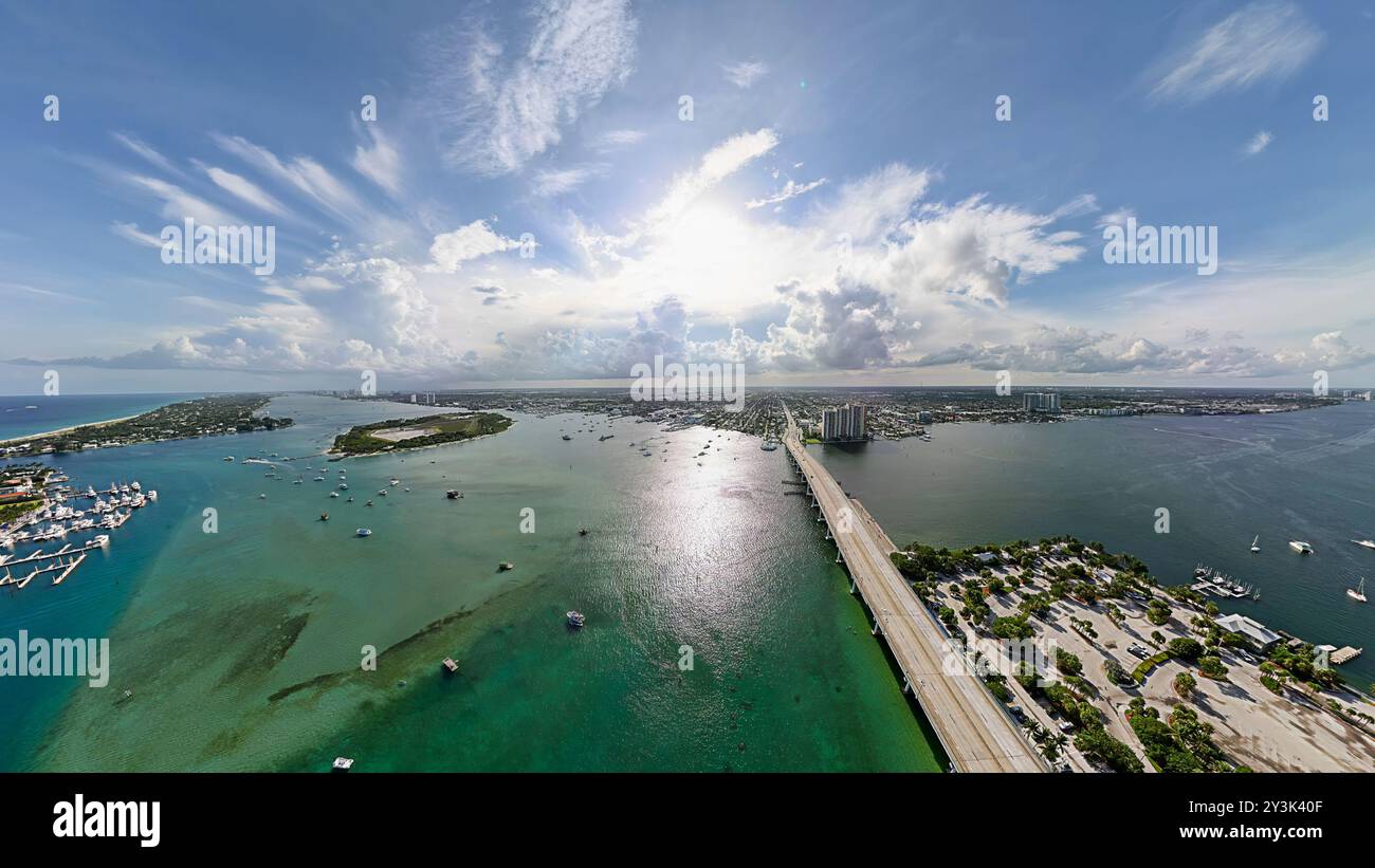 Une vue aérienne de Riviera Beach en Floride, USA Banque D'Images