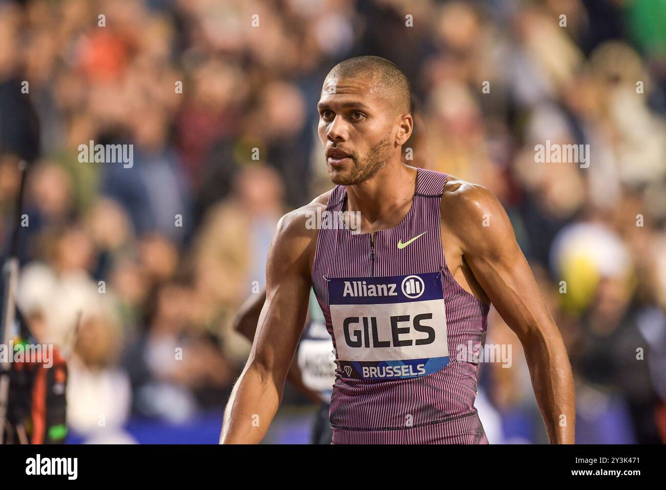 Elliot Giles, de Grande-Bretagne, participe à la course masculine du 1500 m à la finale de la Memorial Van Damme Diamond League au King Baudouin Stadium i. Banque D'Images