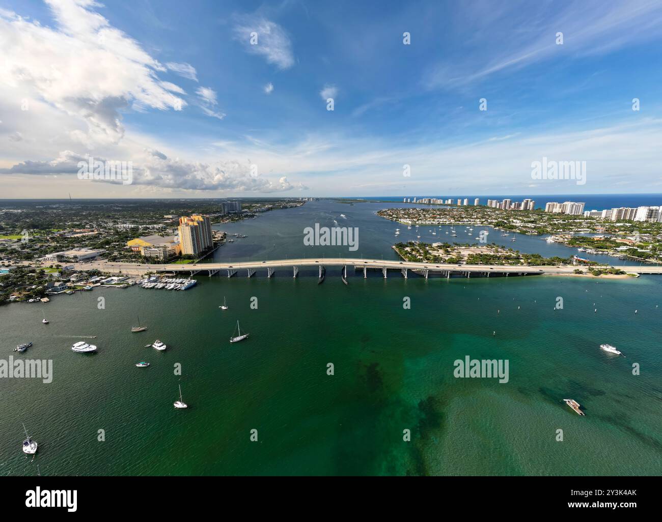 Une vue aérienne de Riviera Beach en Floride, USA Banque D'Images