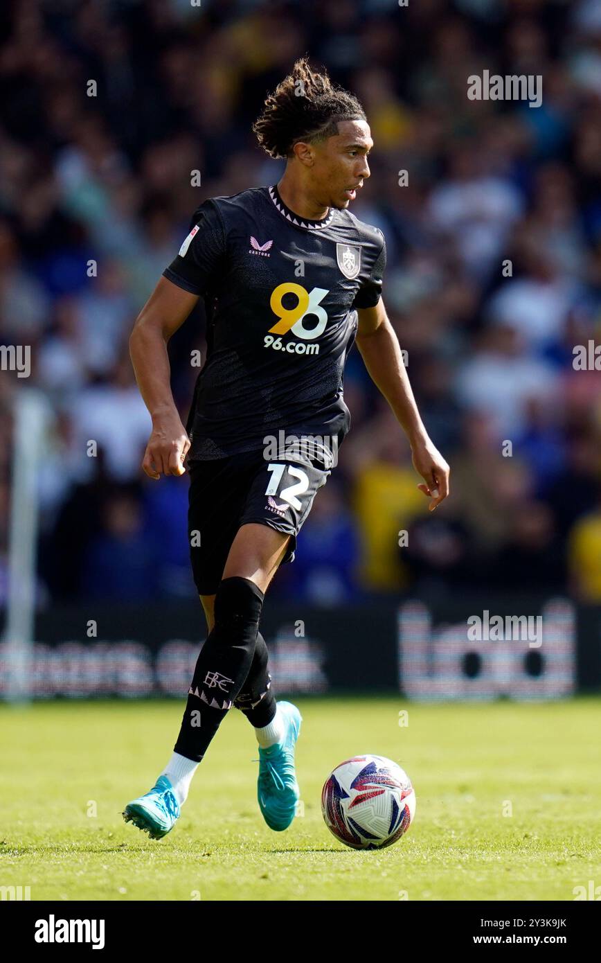 Burnley’s Bashir Humphreys lors du Sky Bet Championship match à Elland Road, Leeds. Date de la photo : samedi 14 septembre 2024. Banque D'Images