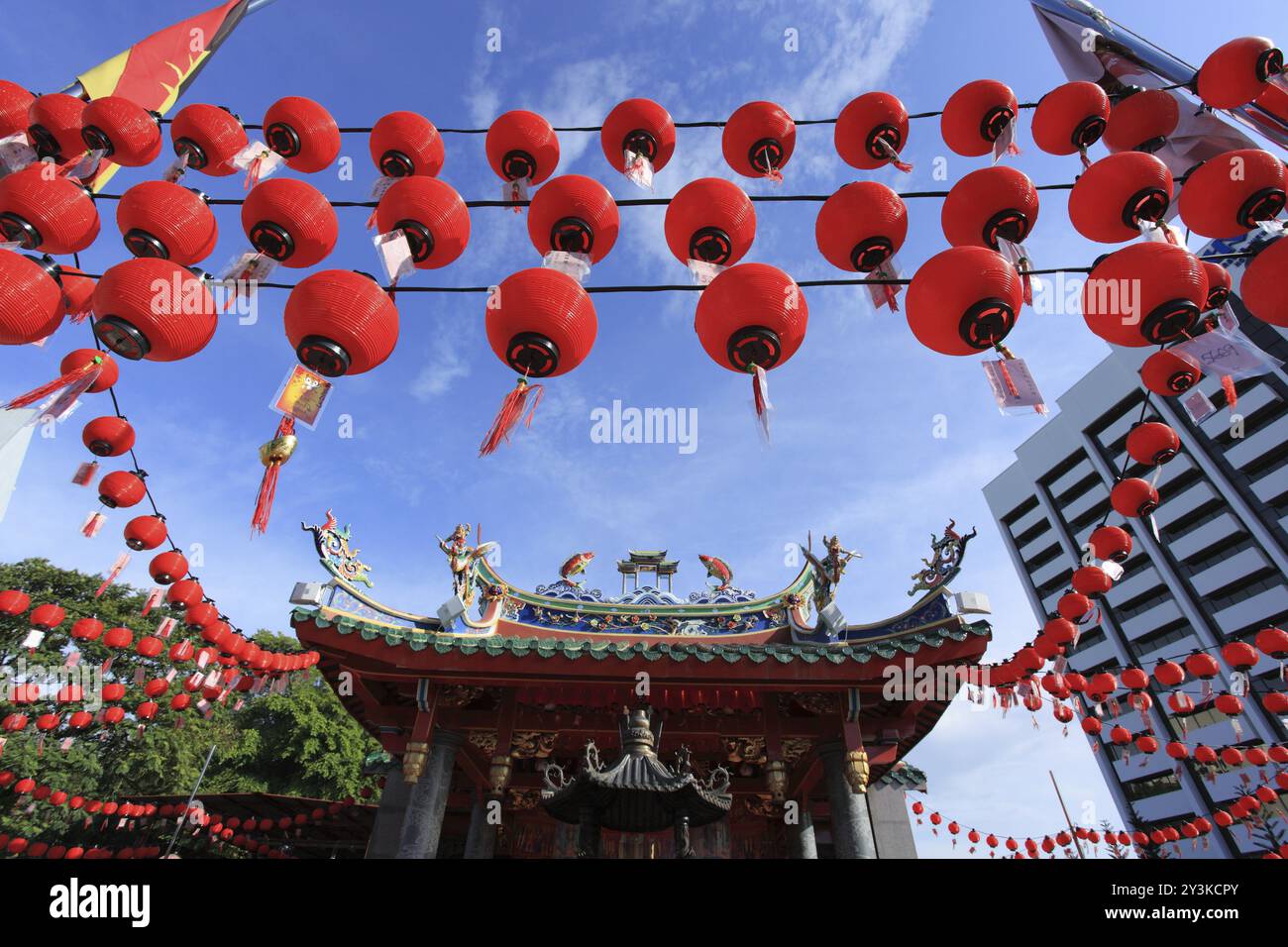 Temple tua Pek Kong à Kuching, Sarawak, Malaisie, Asie Banque D'Images