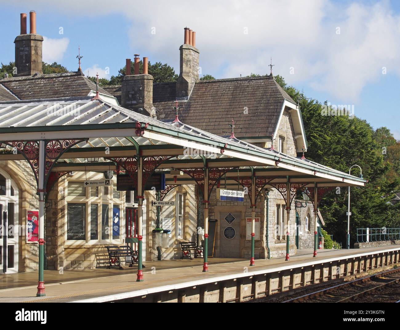 Grange Over Sands, cumbria, Royaume-uni, 16 septembre 2021 : vue de la gare de grange Over Sands, cumbria Banque D'Images