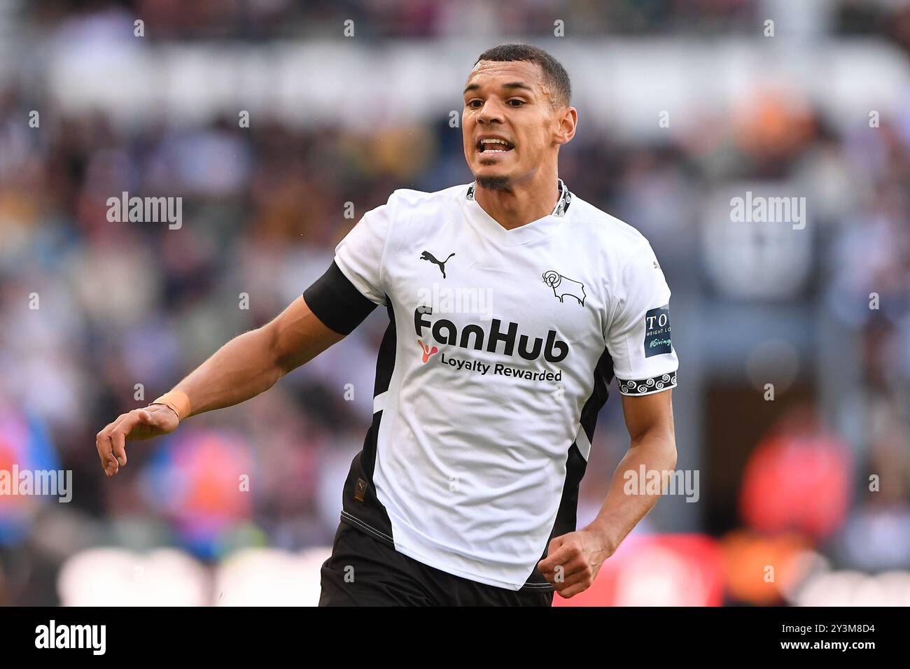 Kayden Jackson du comté de Derby lors du match de championnat Sky Bet entre le comté de Derby et Cardiff City au Pride Park, Derby le samedi 14 septembre 2024. (Photo : Jon Hobley | mi News) crédit : MI News & Sport /Alamy Live News Banque D'Images