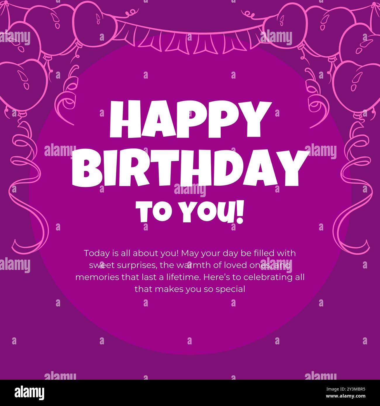 Conception vectorielle de voeux joyeux anniversaire. Texte de voeux d'anniversaire en blanc avec élément de confettis et des ballons, fond. Illustration vectorielle anniversaire, je Illustration de Vecteur