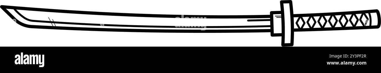 Épée katana japonaise - illustration vectorielle Illustration de Vecteur