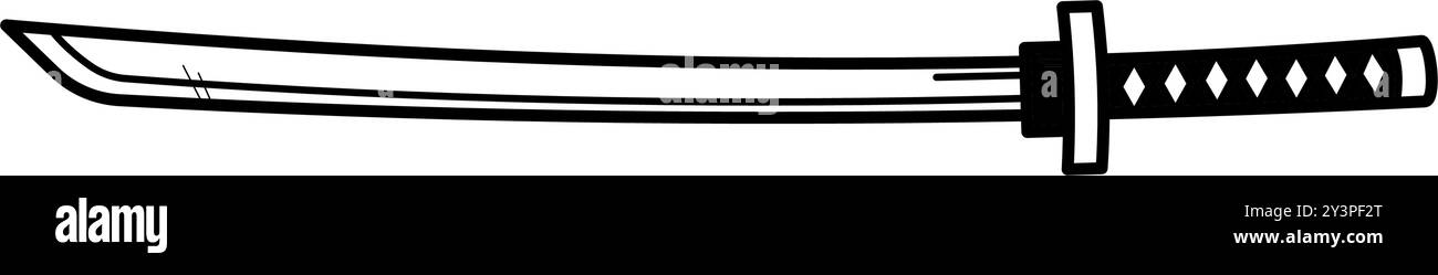 Épée katana japonaise - illustration vectorielle Illustration de Vecteur