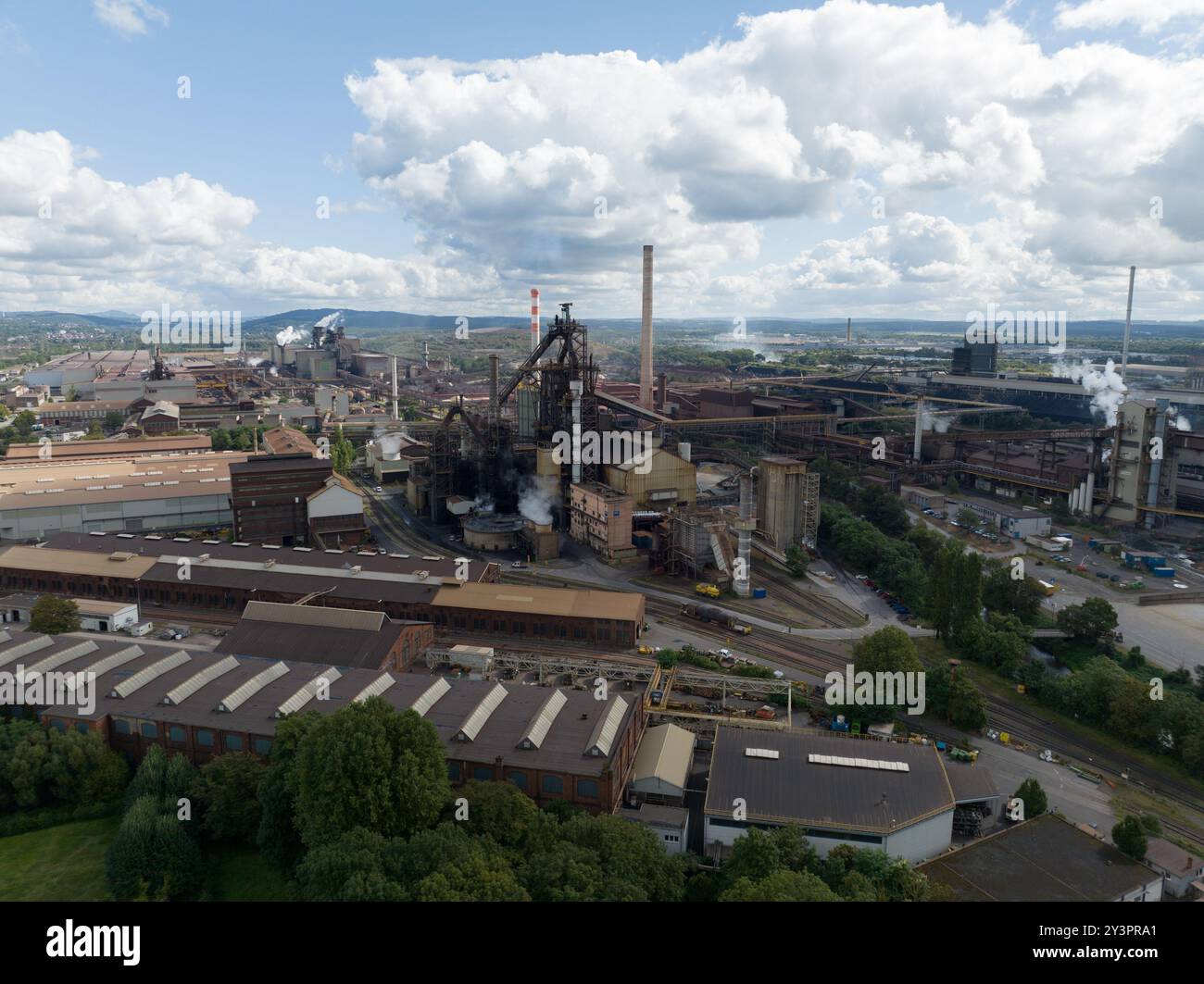 Aciérie, haut fourneau, saarlouis, Allemagne. Banque D'Images