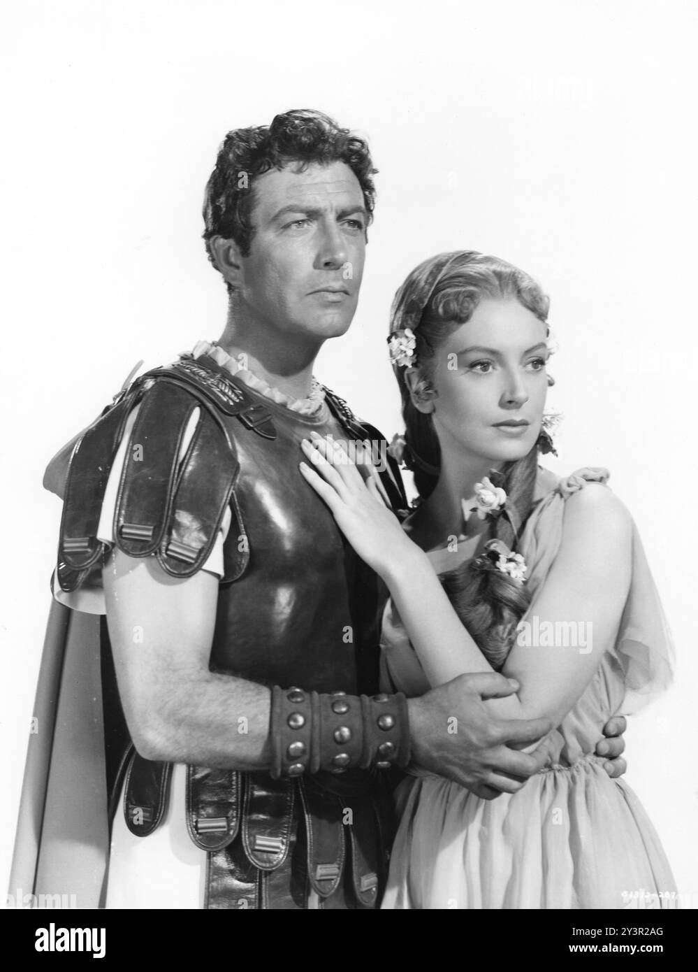 Portrait studio de ROBERT TAYLOR et DEBORAH KERR in QUO VADIS 1951 réalisateur MERVYN LEROY roman HENRYK SIENKIEWICZ scénario JOHN LEE MAHIN, S.N. BEHRMAN et SONYA LEVIEN musique MIKLOS ROZSA Cinématographie WILLIAM S. SKALL et ROBERT SURTEES costumes recréés par le producteur de HERSCHEL McCoy SAM ZIMBALIST Metro Goldwyn Mayer Banque D'Images