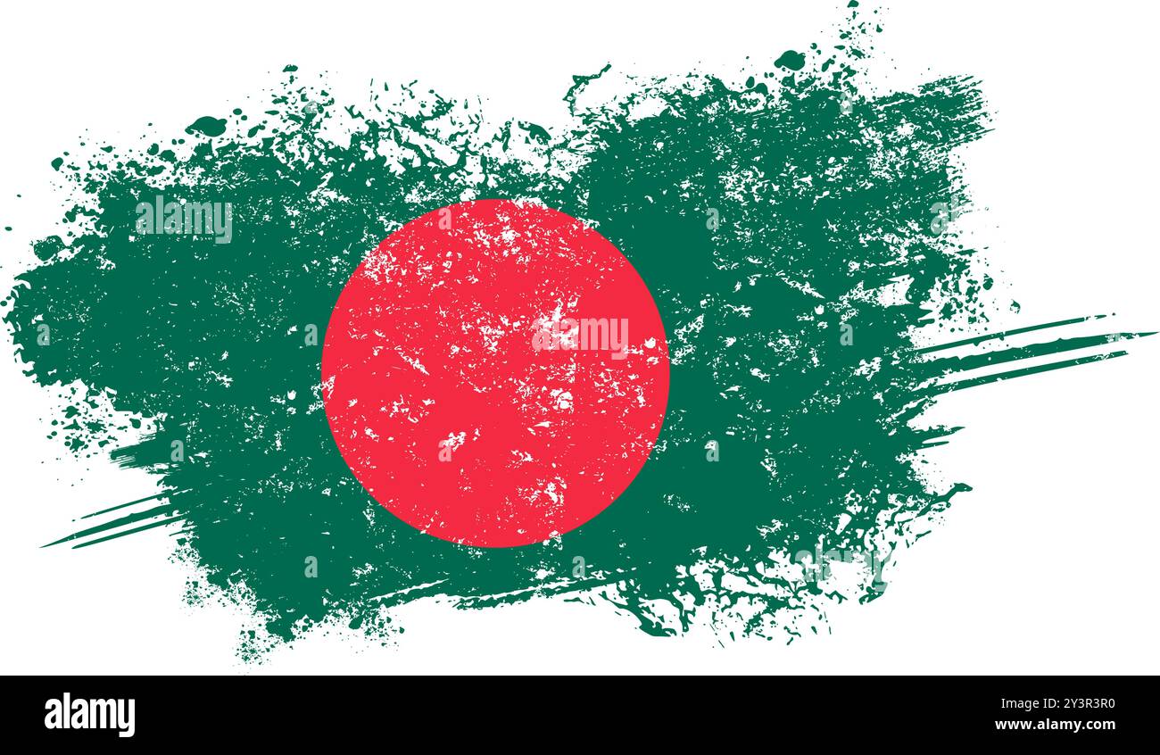 Drapeau du Bangladesh avec effet grunge - illustration vectorielle. Illustration de Vecteur