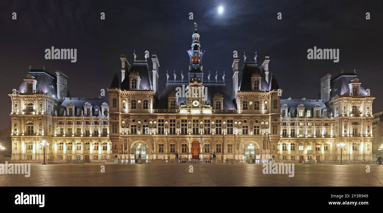 France, Paris (75), zone classée Patrimoine mondial de l'UNESCO, l'Hôtel de ville de Paris // France, Paris, Patrimoine mondial de l'UNESCO, le Hôtel de Banque D'Images
