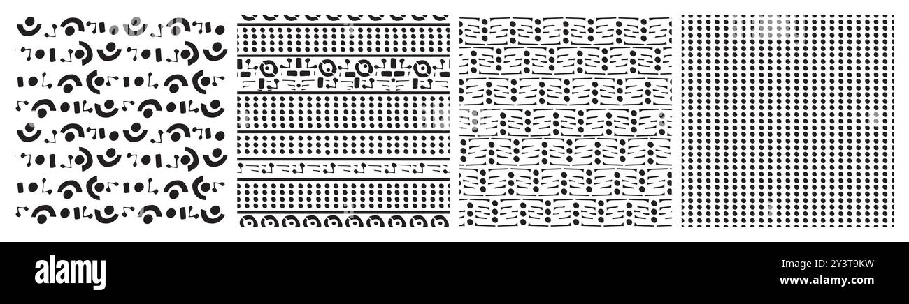 Ensemble de points doodle cercle noir motifs sans couture sur fond blanc. Vecteur simple imprimé de tissu dessiné à la main Illustration de Vecteur Ensemble de points doodle cercle noir motifs sans couture sur fond blanc. Vecteur simple imprimé de tissu dessiné à la main Illustration de Vecteur