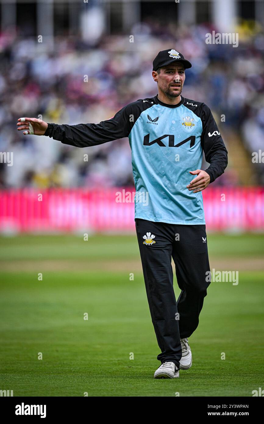 Edgbaston, Birmingham, Royaume-Uni. 14 septembre 2024. Vitality Blast T20 League Cricket finals Day ; demi-finale, Surrey, Somerset ; Rory Burns de Surrey crédit : action plus Sports/Alamy Live News Banque D'Images