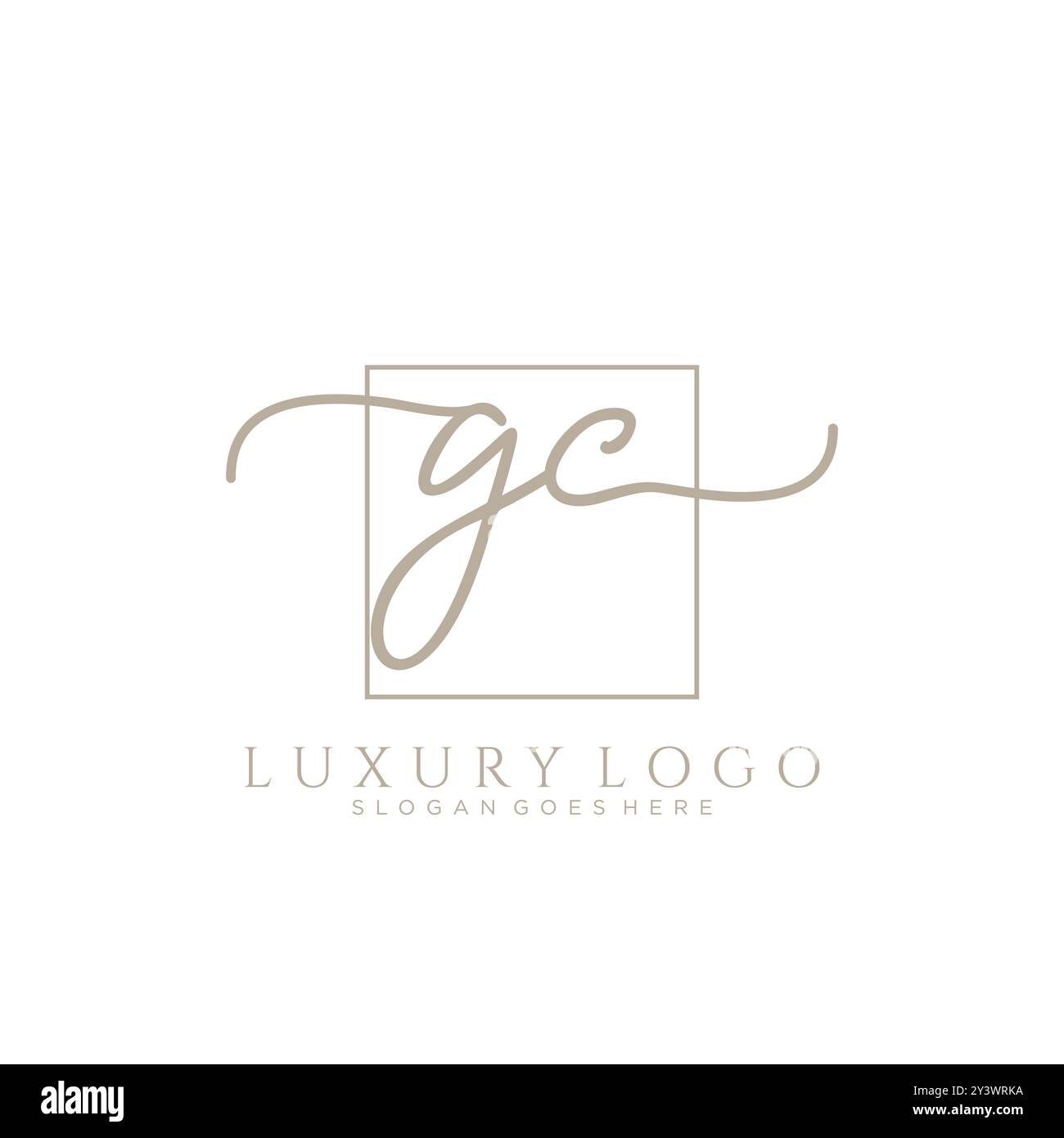 Design du logo d'écriture GC initial Illustration de Vecteur
