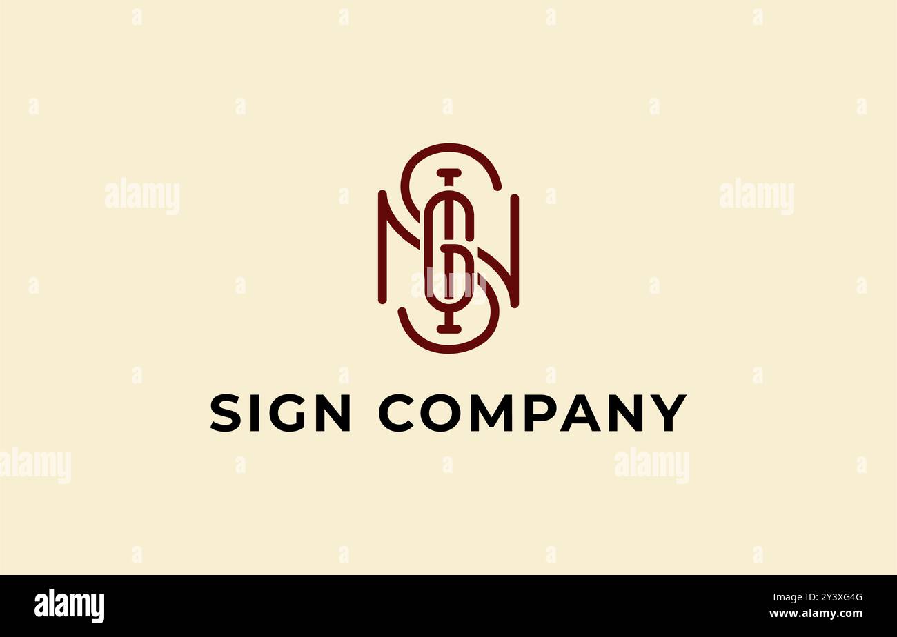 Lettre du logo S I G N initiale. Simple, minimaliste et moderne. Fichier modifiable Illustration de Vecteur