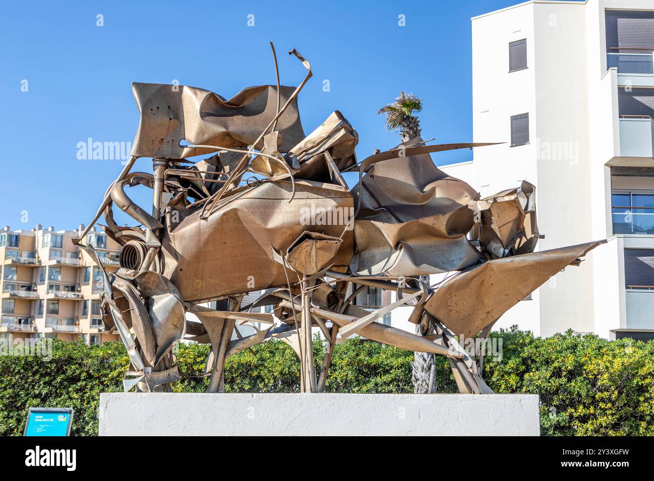 Don Quichotte de Michel Guino sur l'allée des Arts, le Barcares, France Banque D'Images
