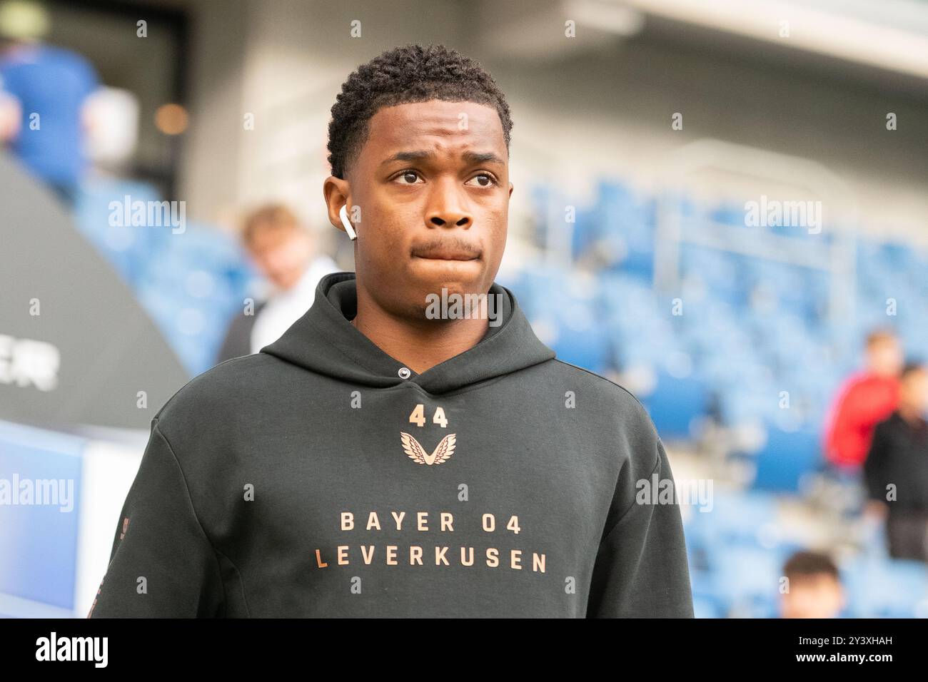 Jeanuel Belocian (Bayer 04 Leverkusen, #44) GER, TSG 1899 Hoffenheim v. Bayer 04 Leverkusen, Fussball, Herren, 1. Bundesliga, 3. Spieltag, saison 24/25, 14.09.2024, LES RÈGLEMENTS DFL/DFB INTERDISENT TOUTE UTILISATION DE PHOTOGRAPHIES COMME SÉQUENCES D'IMAGES ET/OU QUASI-VIDÉO, Foto : Eibner-Pressefoto/Wolfgang Frank Banque D'Images