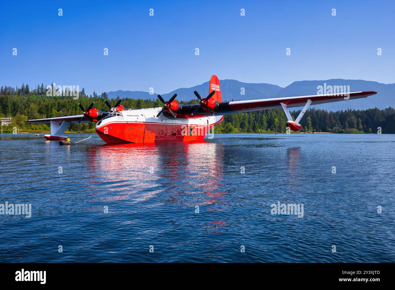 Canada, lac Sproat 10. Août 2024 : dernier vol du bombardier Martin mars depuis Coulson aviation Banque D'Images