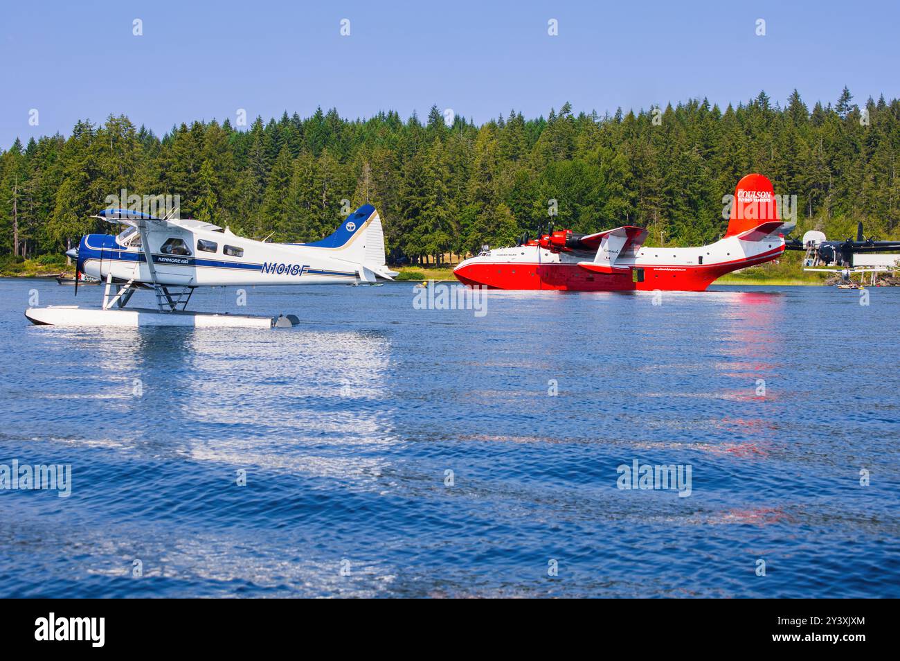 Canada, lac Sproat 10. Août 2024 : dernier vol du bombardier Martin mars depuis Coulson aviation Banque D'Images