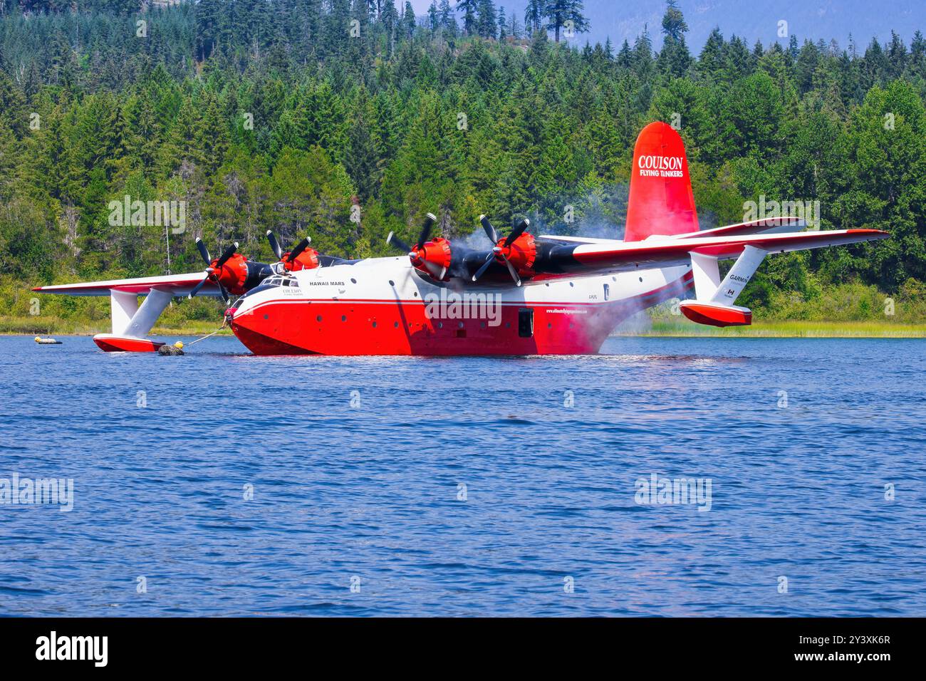 Canada, lac Sproat 10. Août 2024 : dernier vol du bombardier Martin mars depuis Coulson aviation Banque D'Images