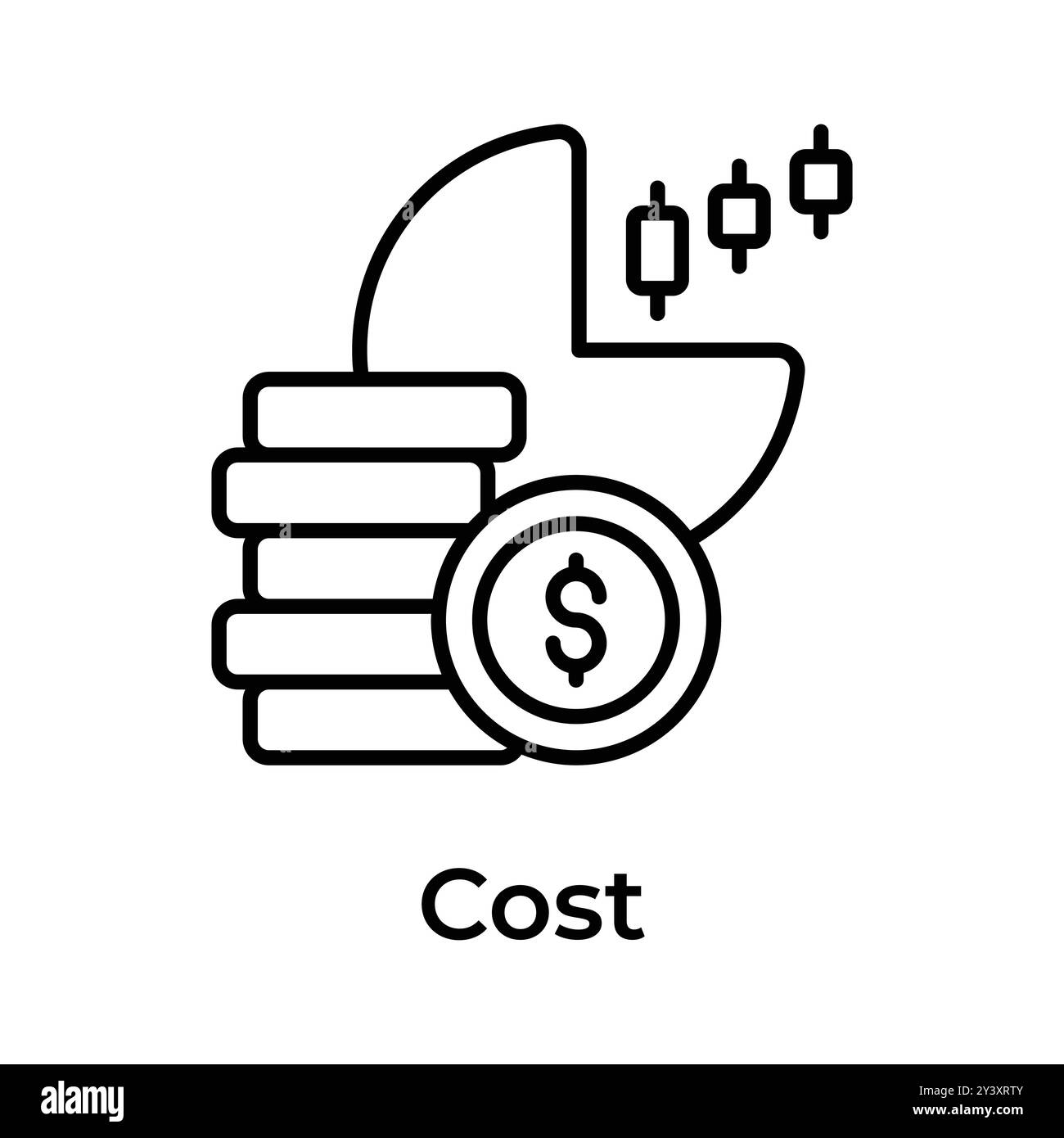 Conception de vecteur de coût de trading, prêt à l'emploi et icône de téléchargement Illustration de Vecteur